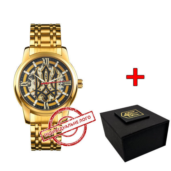 Годинник наручний Patriot 025 Sharp Gold-Black Індивідуальне Лого