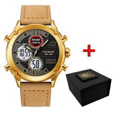 Годинник наручний Patriot 017 Ваше Лого Gold-White-Light Brown