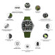 Годинник наручний Awarder Embroidery Silver-Red Khaki Automatic 10ATM