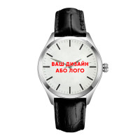 Годинник наручний Awarder 035 Ваше лого Silver-White Leather