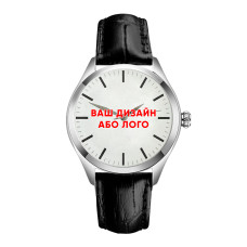 Годинник наручний Awarder 035 Ваше лого Silver-White Leather