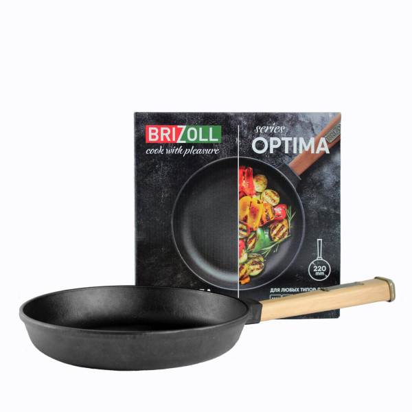 Чавунна сковорода Brizoll Optimа 220х40 мм