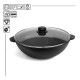 Чавунна сковорода Brizoll WOK 280х96 мм 3.7 л зі скляною кришкою