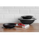 Чавунна сковорода Brizoll WOK 280х96 мм 3.7 л зі скляною кришкою