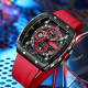Curren 8442 Silver-Black-Red