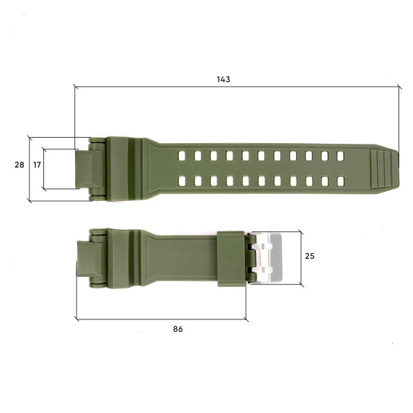 Ремінець для годинника Skmei 1617 army green 1051-0525