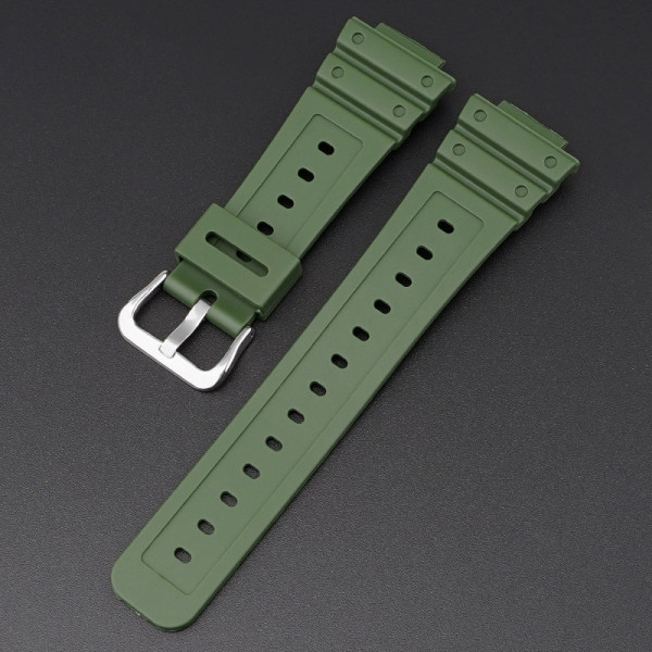 Ремінець для Casio G-Shock GA-2100/2110 Army Green Silver