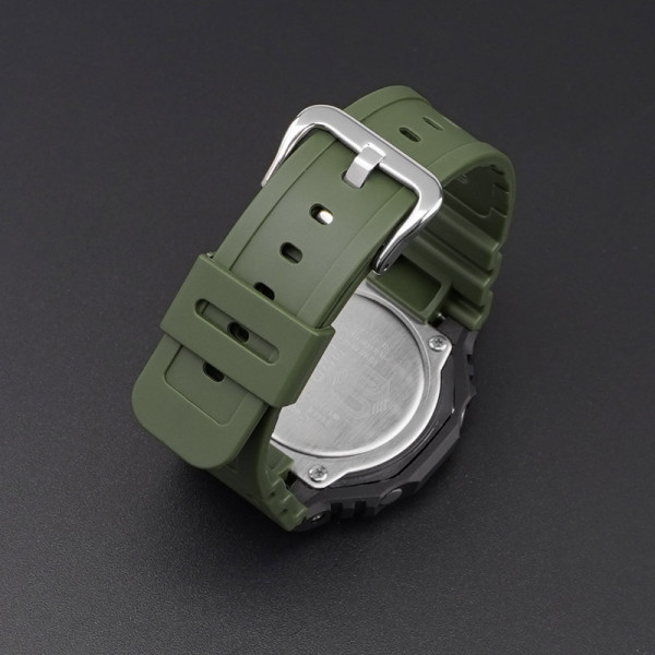 Ремінець для Casio G-Shock GA-2100/2110 Army Green Silver