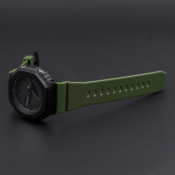Ремінець для Casio G-Shock GM-2100 GA2100/2110 Army Green Silver