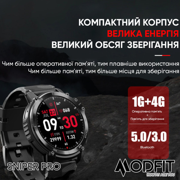 Умные часы Modfit Sniper Pro All Black 41 мм