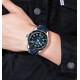 Skmei 9232LSIBU Silver-Blue-Leather Strap