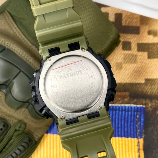 Годинник наручний Patriot 003AGUASI Тризуб срібло Зелені  + Коробка.