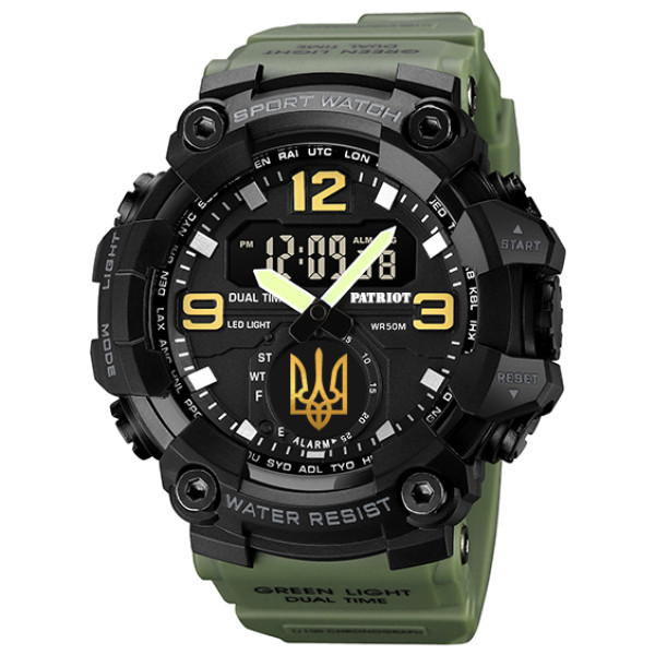Годинник наручний Patriot 003AGUAGD Тризуб золото Зелені  + Коробка.