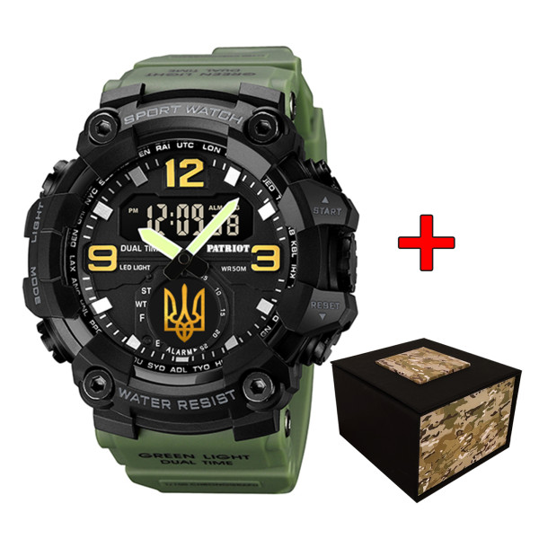 Годинник наручний Patriot 003AGUAGD Тризуб золото Зелені  + Коробка.