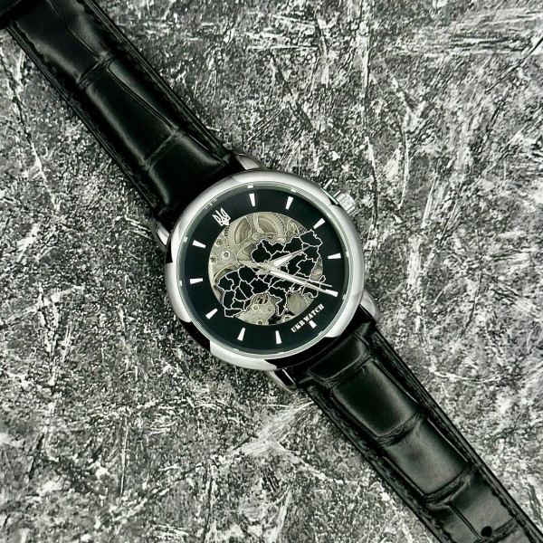 Годинник наручний Ukrwatch Україна Silver-Black