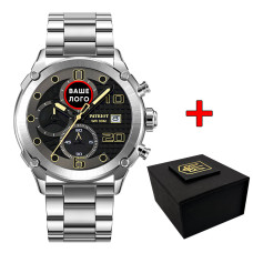 Годинник наручний Patriot 016 Ваше Лого Silver-Black Steel