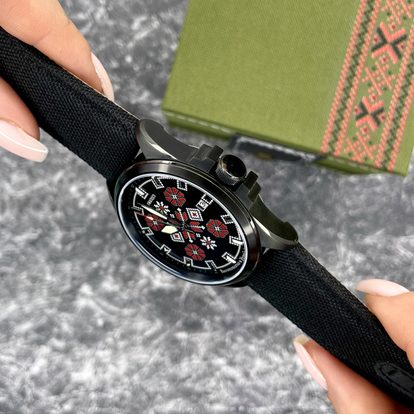 Часы наручные Awarder Embroidery Black-Red Black Automatic 10ATM