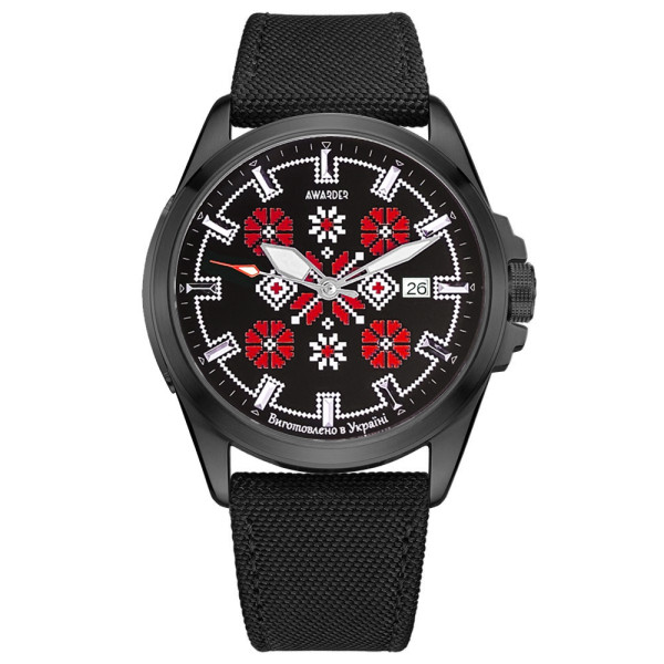 Часы наручные Awarder Embroidery Black-Red Black Automatic 10ATM