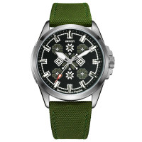 Часы наручные Awarder Embroidery Silver-Army Green Green Battery 10ATM