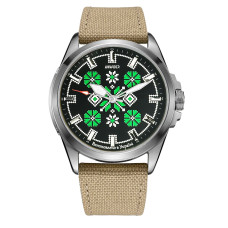 Часы наручные Awarder Embroidery Silver-Green Khaki Battery 10ATM
