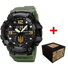 Годинник наручний Awarder 003 Тризуб золото Army Green-Black