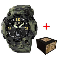 Годинник наручний Awarder 004 Тризуб срібло Camo Green