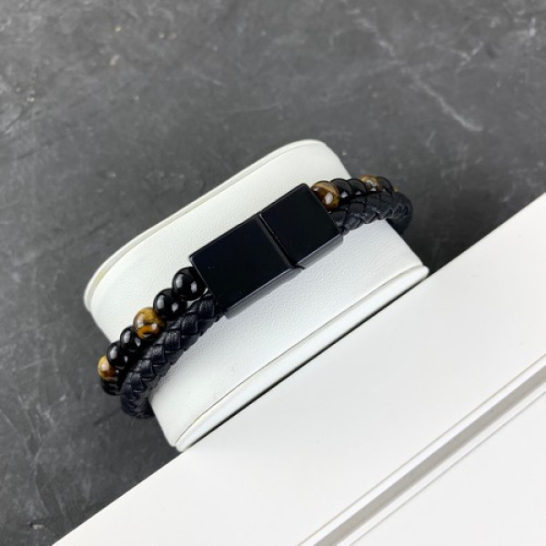 2B Rich Bracelet 6 mm, 19 cm Black-Gold