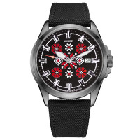 Часы наручные Awarder Embroidery Silver-Red Black Automatic 10ATM