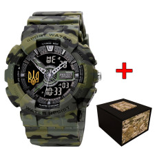 Годинник наручний Awarder 005 Тризуб золото Camo Green