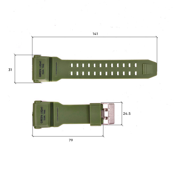 Ремінець для годинника Skmei 1965 army green 1051-0504