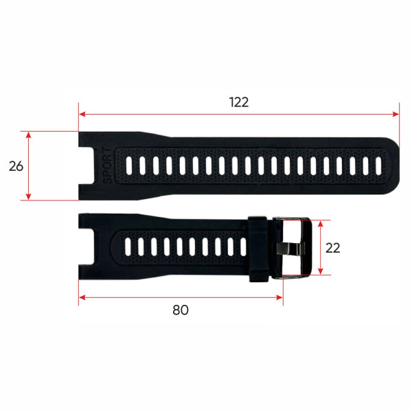 Ремінець для смарт годинника G18 Black