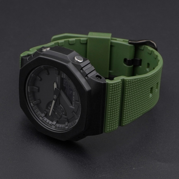 Ремінець для Casio G-Shock GM-2100/GA2100 Army Green Black