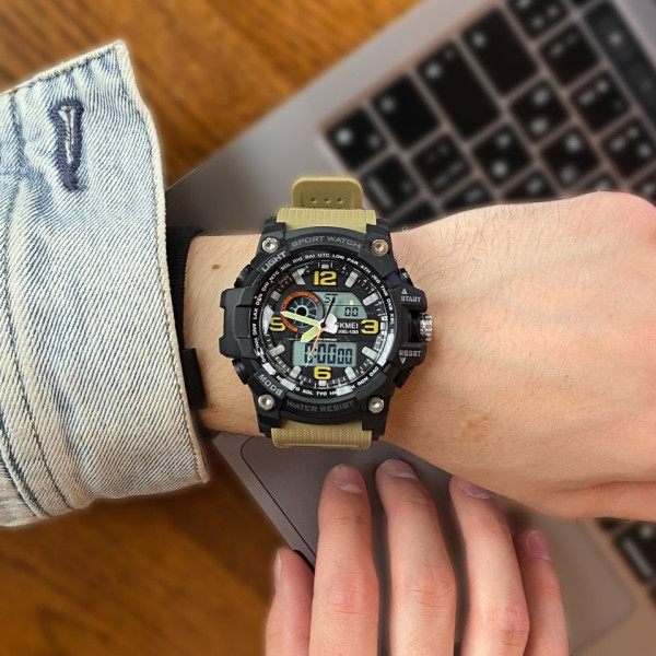 Skmei 1283 Black-Khaki Wristband