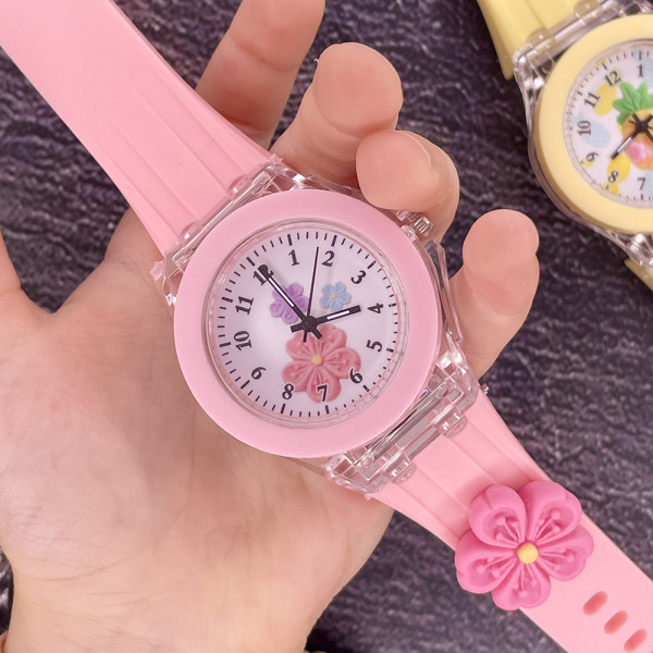 Дитячий годинник Better 005 Flowers Light Pink-White