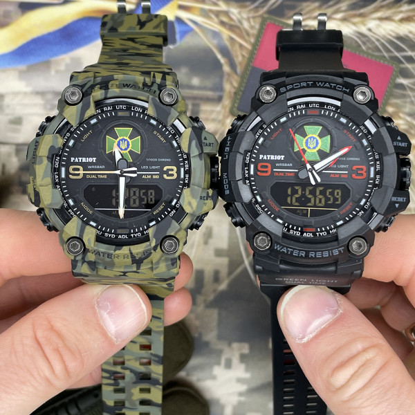 Годинник наручний Patriot 001CMGRDPS ДПС Зелений камуфляж + Коробка.