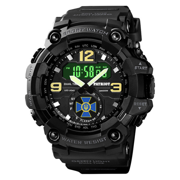 Годинник наручний Patriot 004BKSBU СБУ Чорні + Коробка.