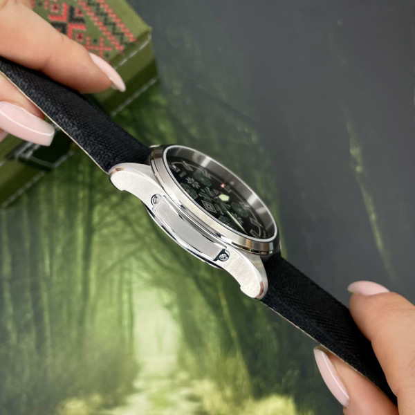 Часы наручные Awarder Embroidery Silver-Green Black Battery 10ATM