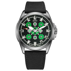 Часы наручные Awarder Embroidery Silver-Green Black Battery 10ATM