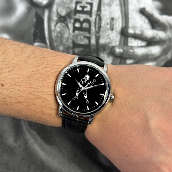 Custom Football Watch for Dad Model 220123 - Leather Band