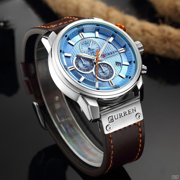 Curren 8291 Silver-Blue, 1008-0187, Curren