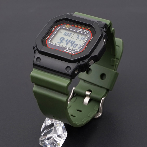 Ремінець для Casio G-Shock DW-5600/6900/G-5600/GW-M5610 Army Green Silver