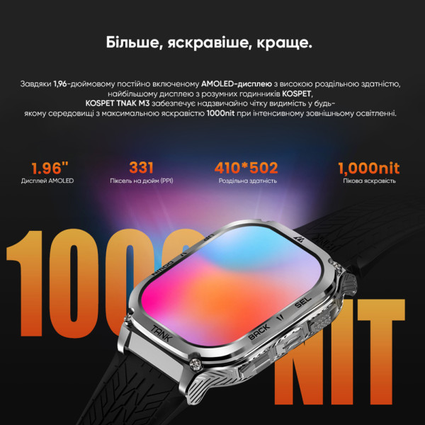 Розумний годинник Kospet TANK M3 Silver