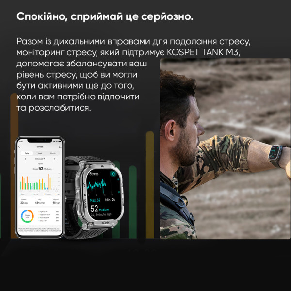 Розумний годинник Kospet TANK M3 Silver