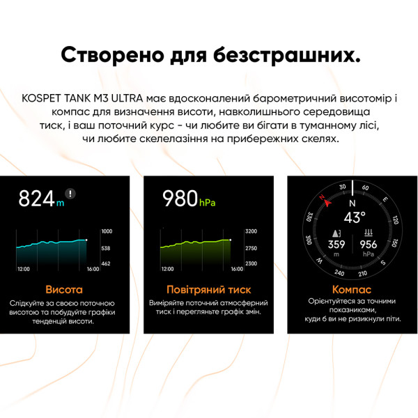 Розумний годинник Kospet TANK M3 ULTRA Black