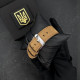 Годинник наручний Patriot 016 Black-Brown Тризуб золото