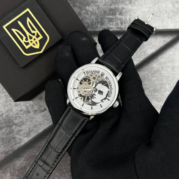 Годинник наручний Patriot 022 Silver-Black Mechanic Вільний бо Українець