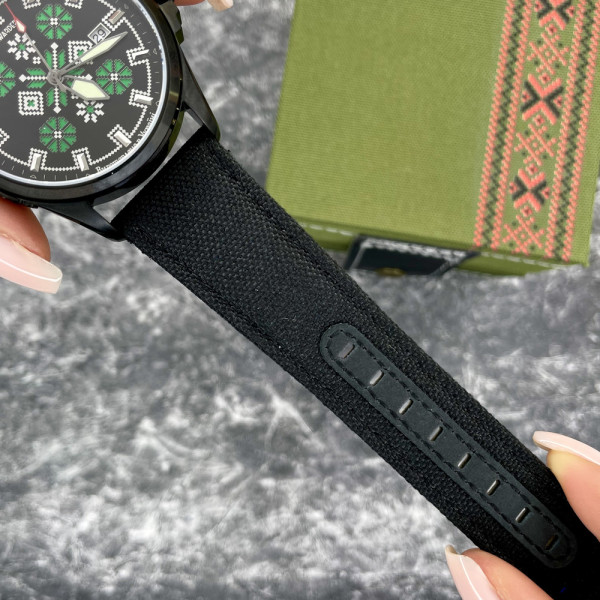 Часы наручные Awarder Embroidery Black-Green Black Automatic 10ATM