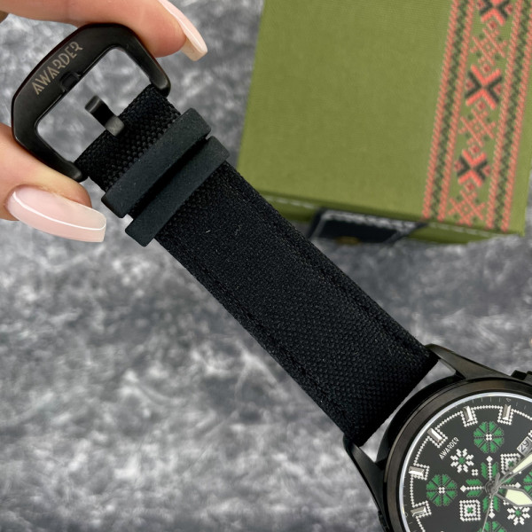 Часы наручные Awarder Embroidery Black-Green Black Automatic 10ATM