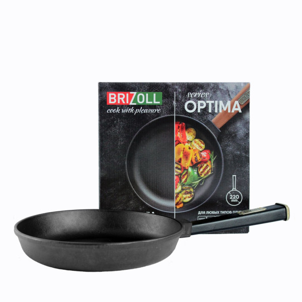 Чавунна сковорода Brizoll Optima-Black 220х40 мм