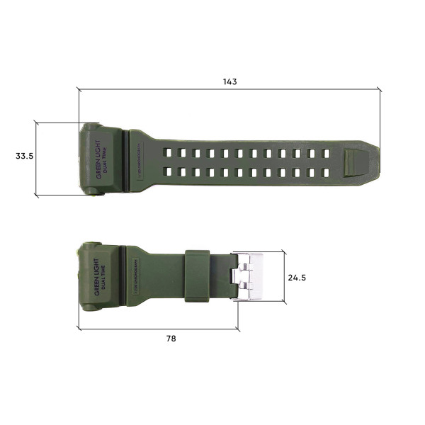 Ремінець для годинника Skmei 1637AG Army Green 1051-0561